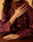 Best unstitched summer collection suit, maroon cambric and printed silk dupatta, comfortable yet stylish outfit for women in Karachi