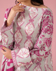 Birmingham women unstitched suits – graceful 3 piece printed lawn dress with cambric trouser and voile dupatta, premium unstitched ladies suit collection