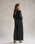 Black white embroidered blended suit - monochrome pret Pakistani women formal dress