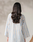 Button Down Cambric Shirt for Women in Blue Stripes – 1 Piece Casual Outfit