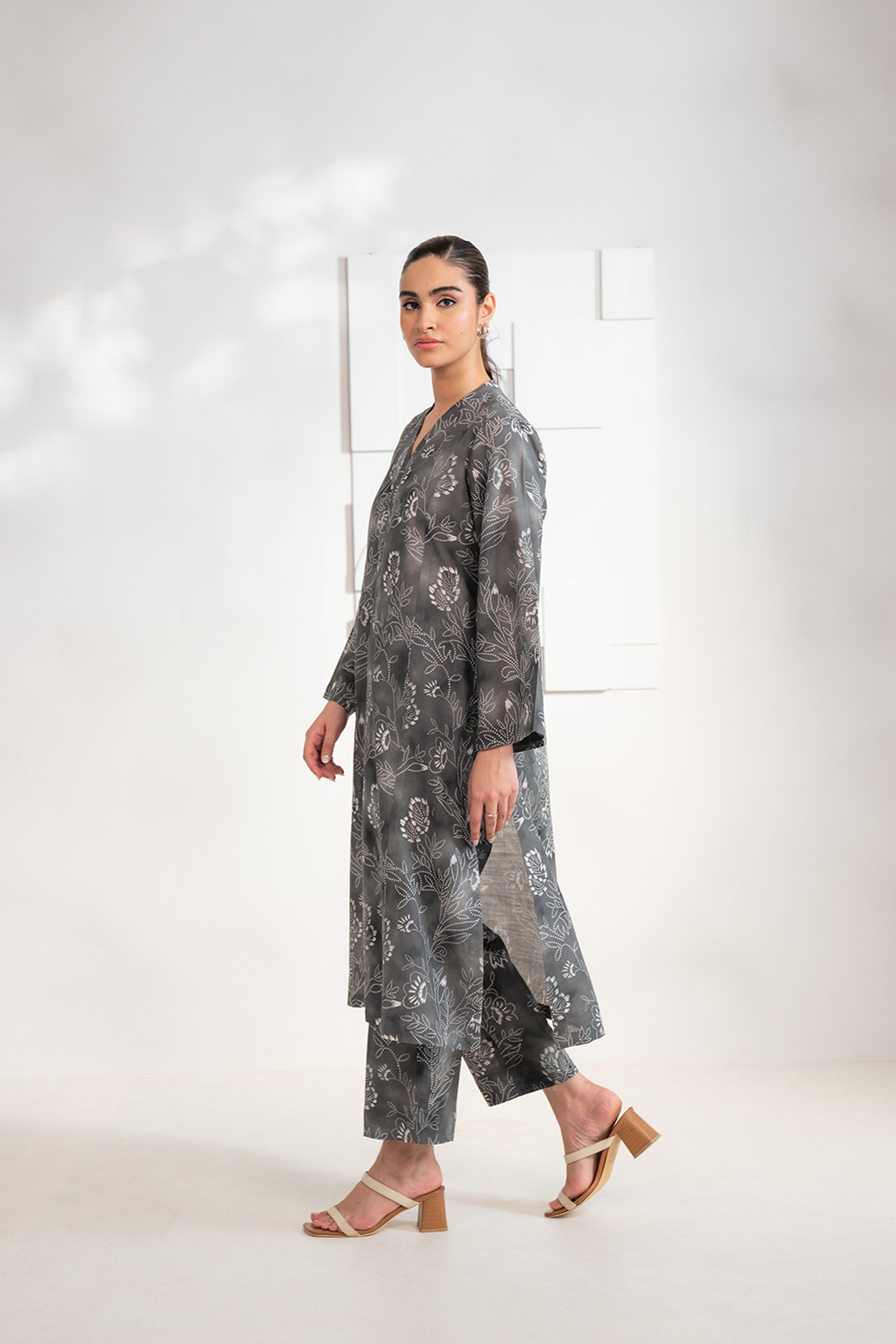 Buy 2-Piece Charcoal Khaddar Suit – Stylish Prints &amp; Comfortable Fabric for Daily Wear
