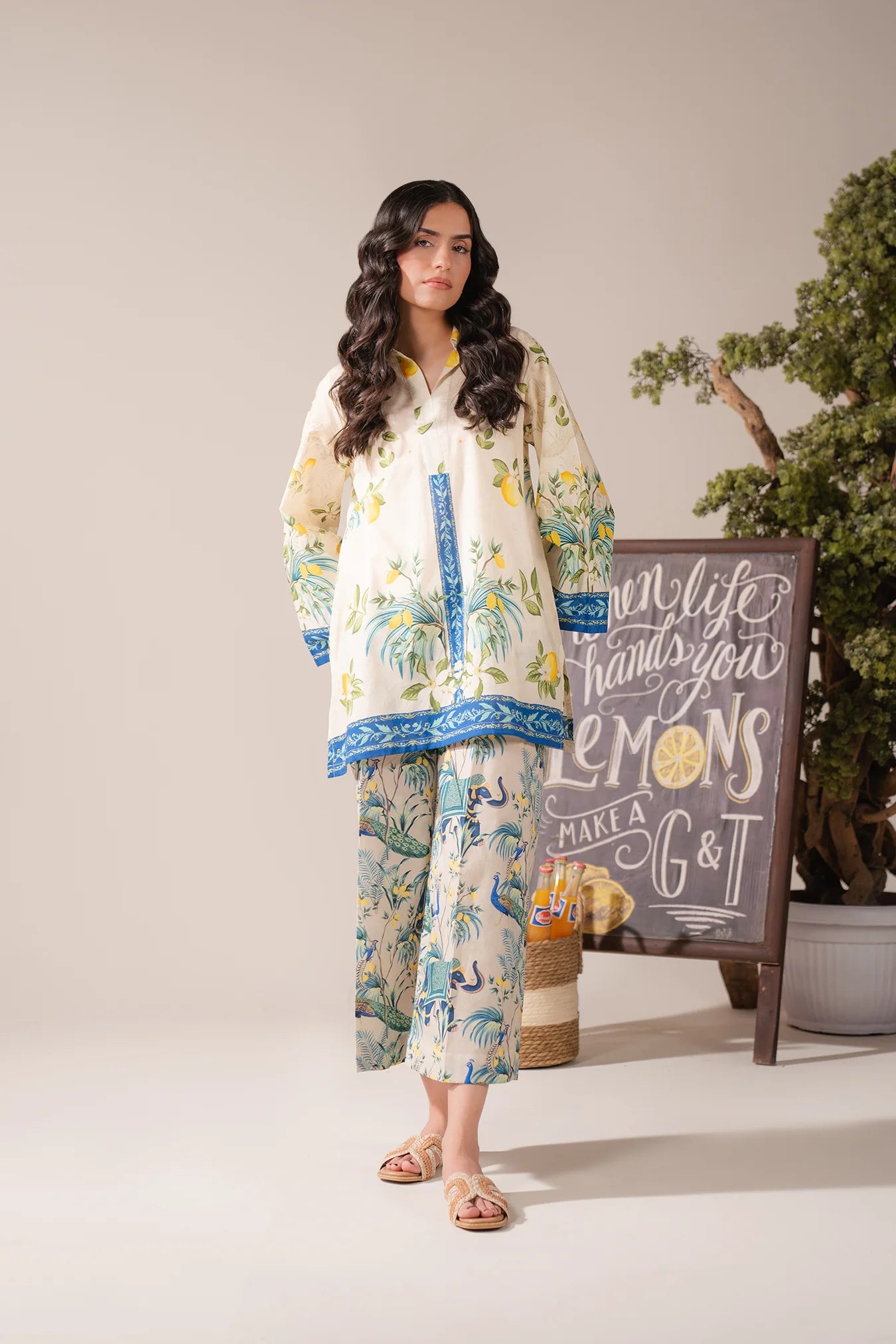 Buy Lemon Print 2 Piece Lawn Suit - Co Ord Sets for Women Pakistan