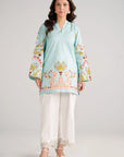 Buy light blue printed cambric kurta Pakistan - womens mommy and me summer shirt Beyond East online
