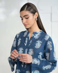 Buy online 2-piece printed khaddar suit for daily wear and events.