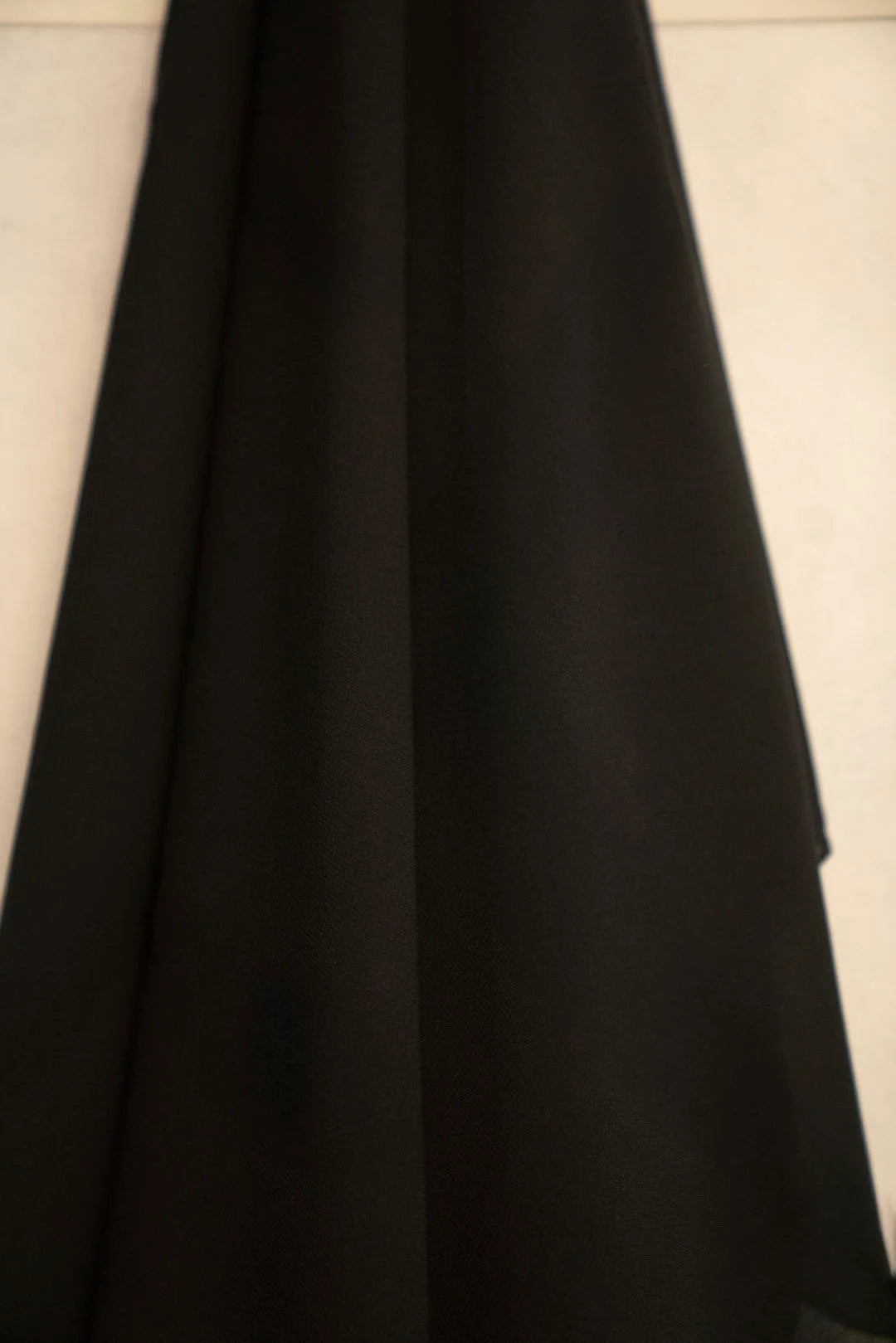 Close-up black abaya scarf fabric – classic black hijab scarf WAB161115 Beyond East