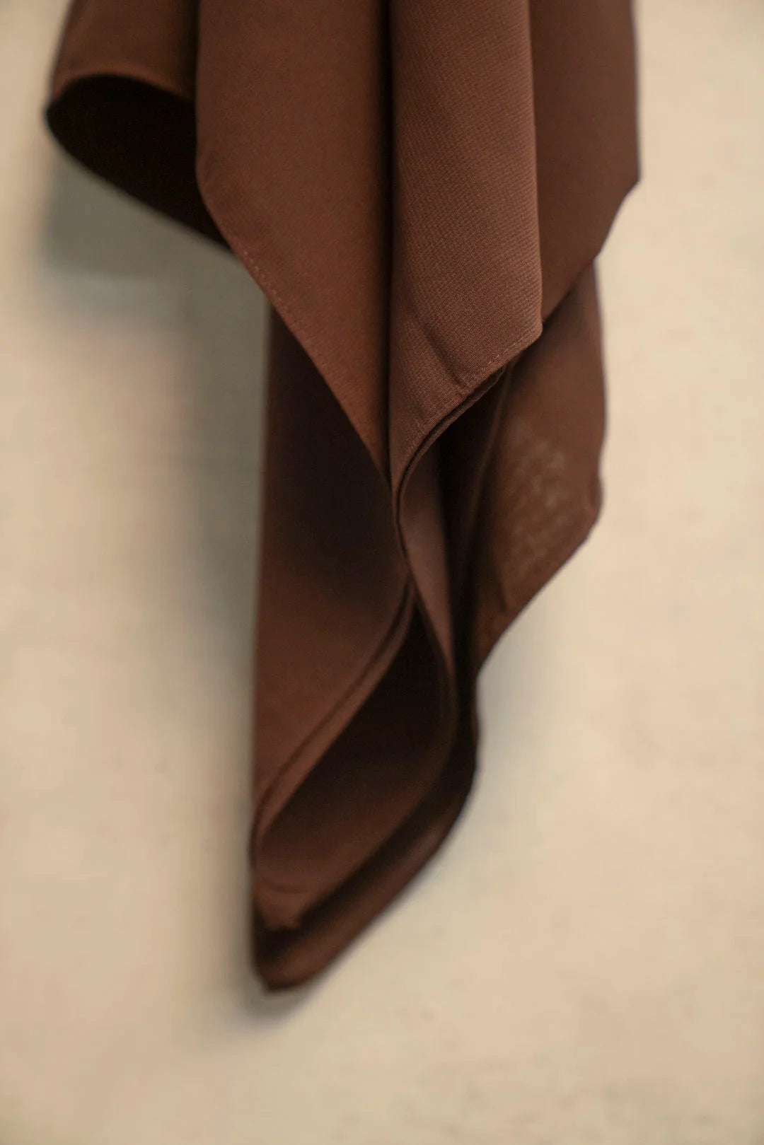 Close-up brown soft hijab scarf fabric – brown abaya scarf WAB161116 Beyond East