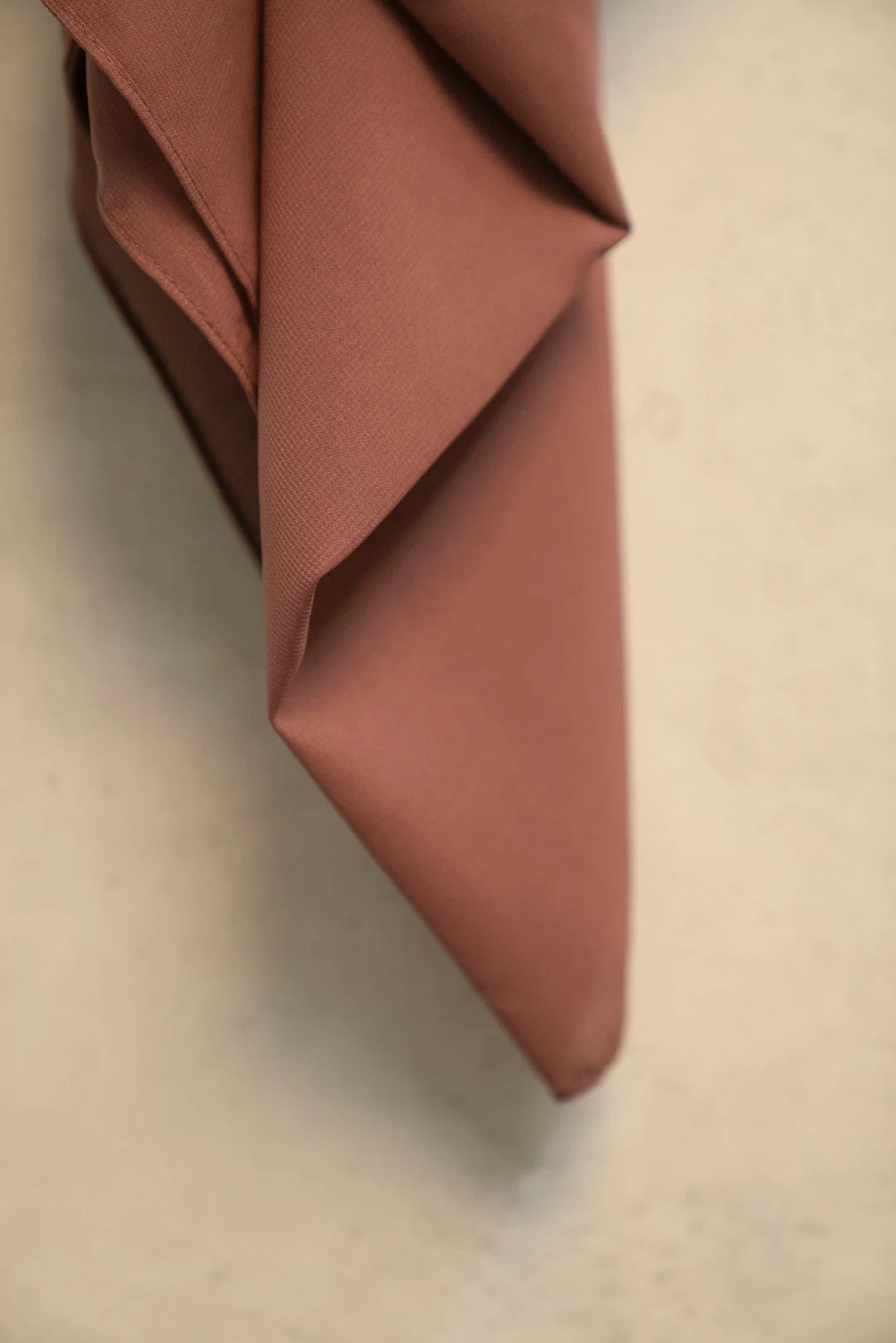 Close-up peach scarf abaya fabric – WAB161114 Beyond East modest wear