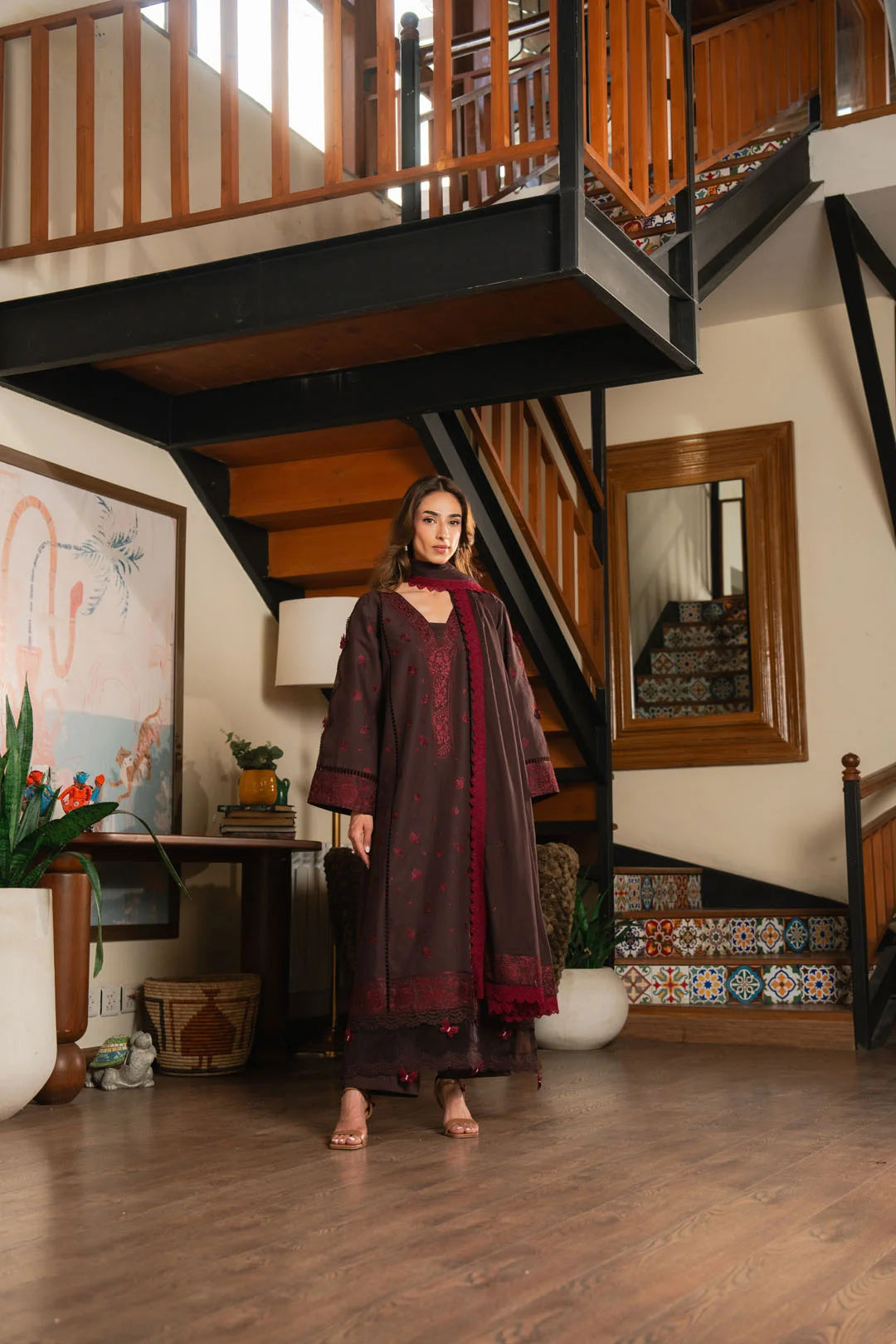 3 Piece Embroidered Lawn Suit Unstitched - 26