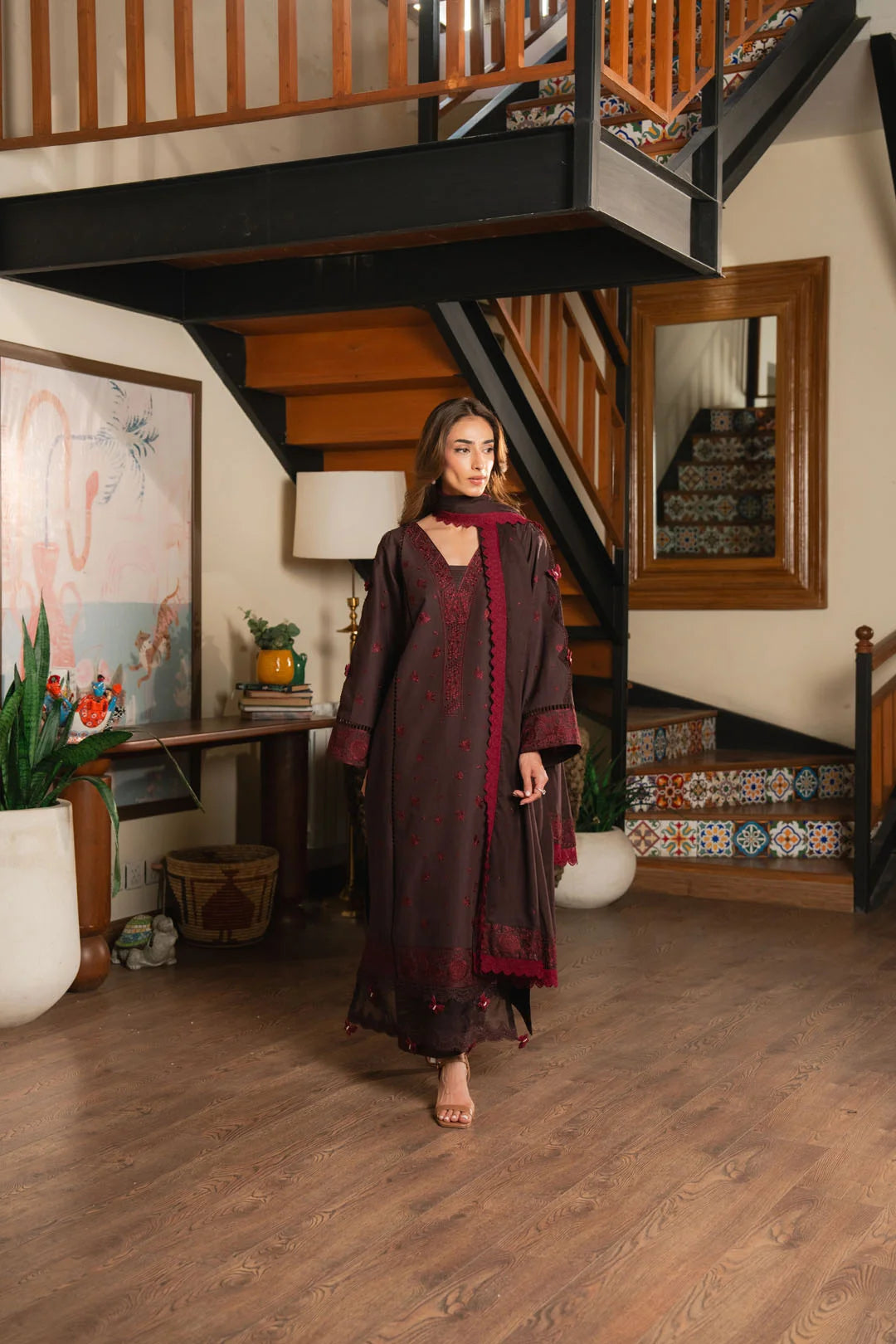 3 Piece Embroidered Lawn Suit Unstitched - 26