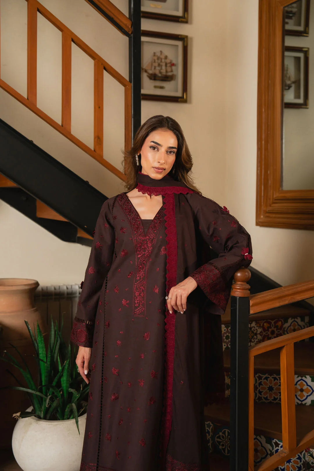 3 Piece Embroidered Lawn Suit Unstitched - 26