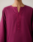 2 Piece Embroidered Cambric Suit