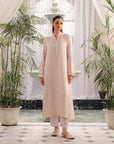 2 Piece Embroidered Raw Silk Suit