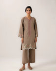 2 Piece Embroidered Cambric Suit