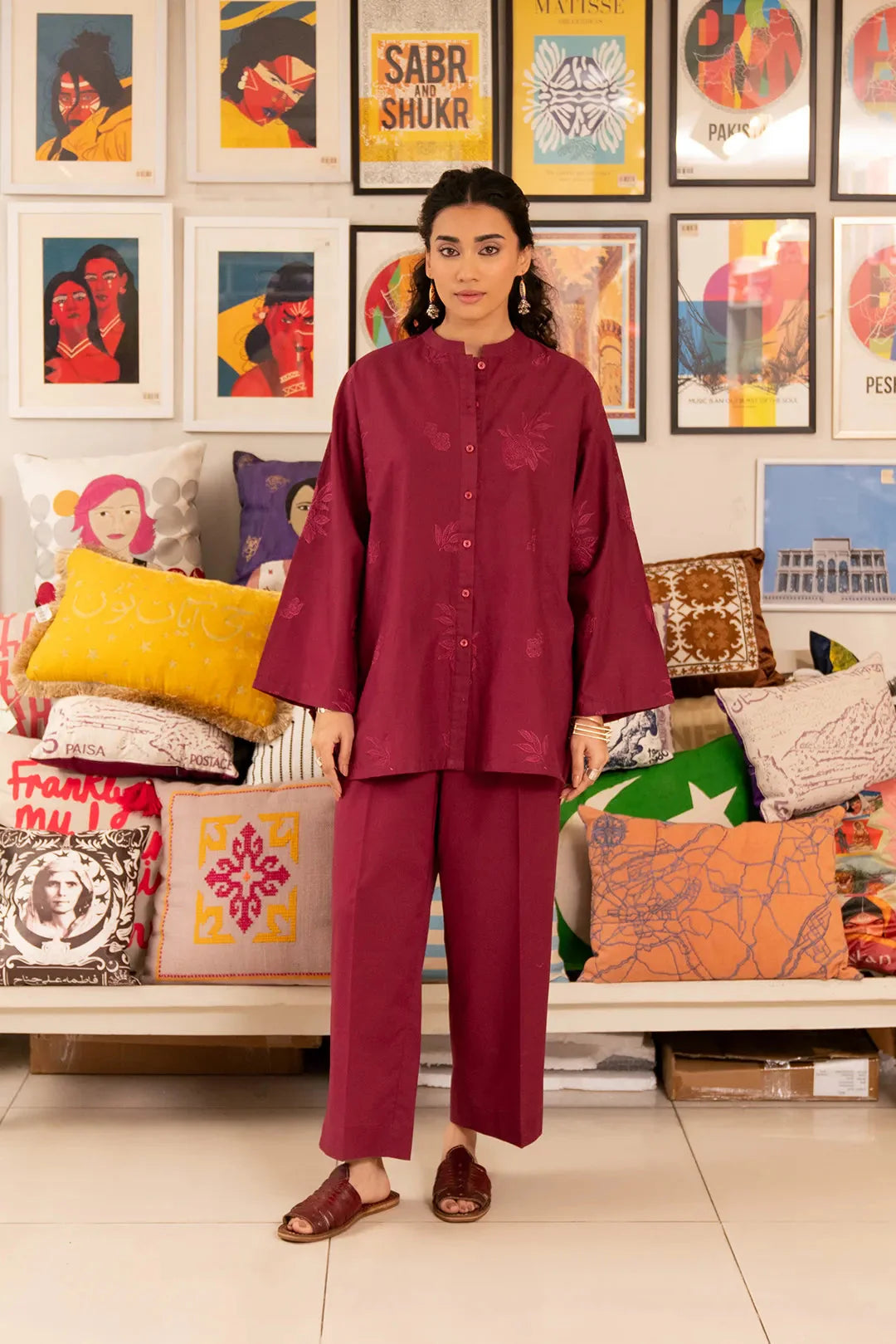 2 Piece Solid Lawn Co-Ord Set Pret SS - 25