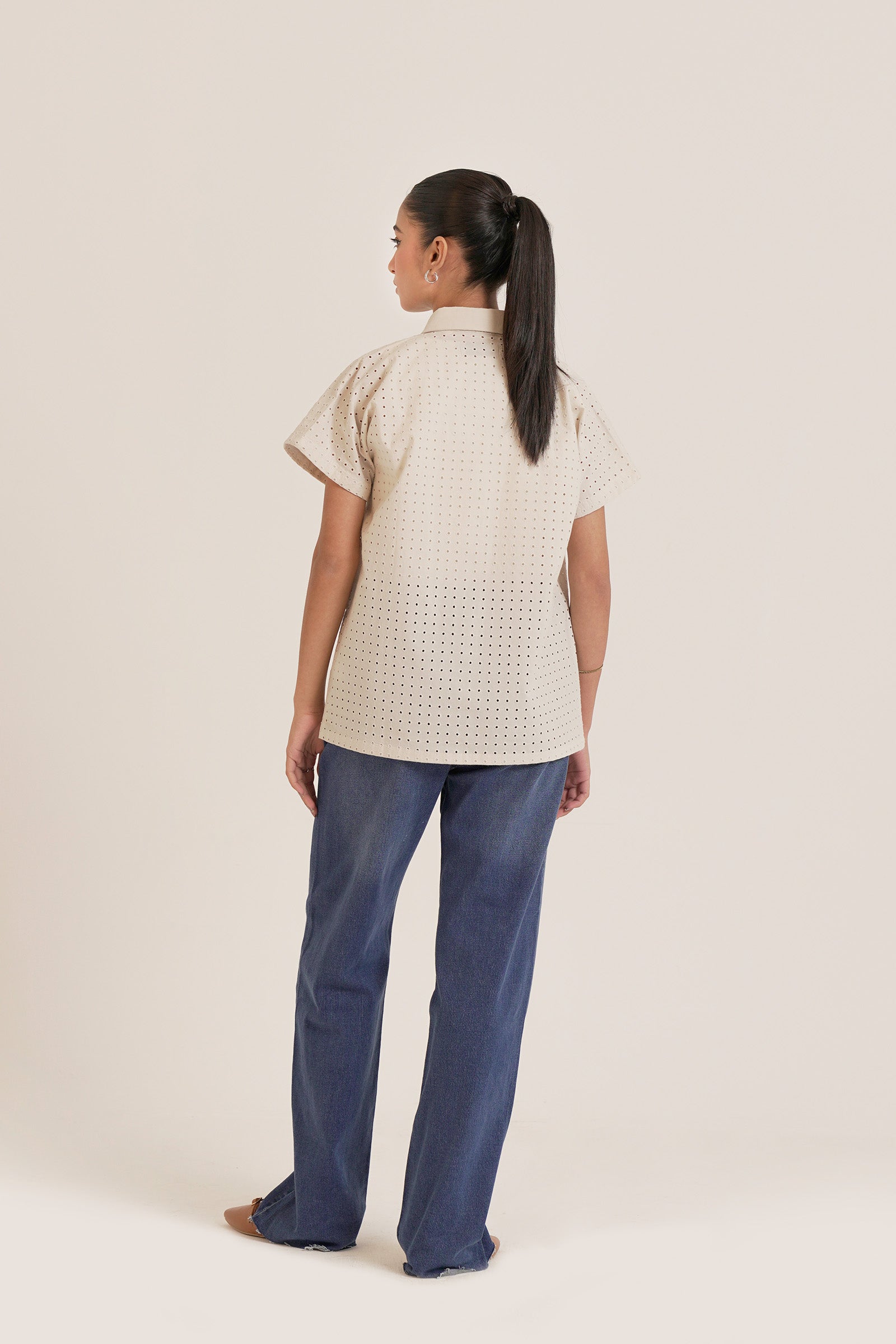 Schiffli Button-up Shirt Beyond East Official