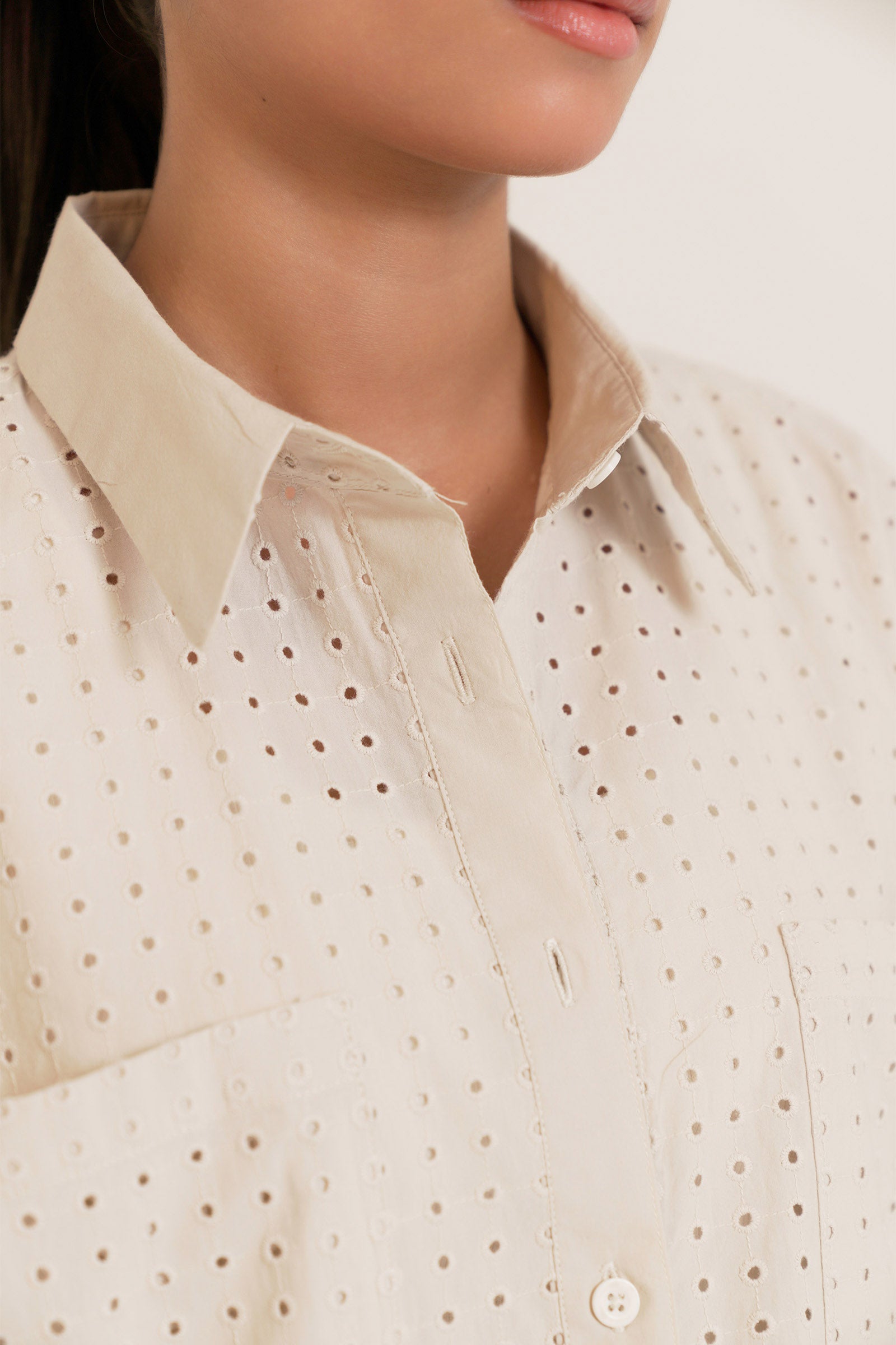 Schiffli Button-up Shirt Beyond East Official