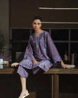 2 Piece Embroidered Cambric Suit