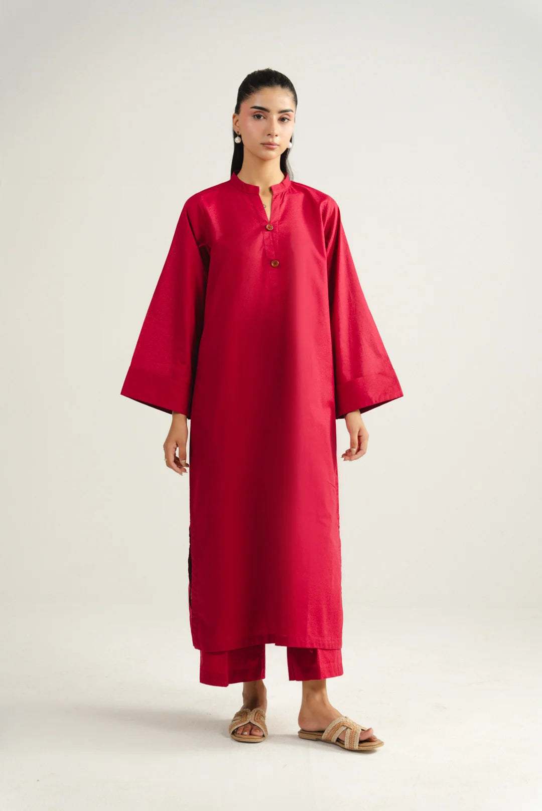 2 Piece Solid Lawn Suit