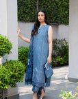 3 Piece Printed Embroidered Dobby Suit