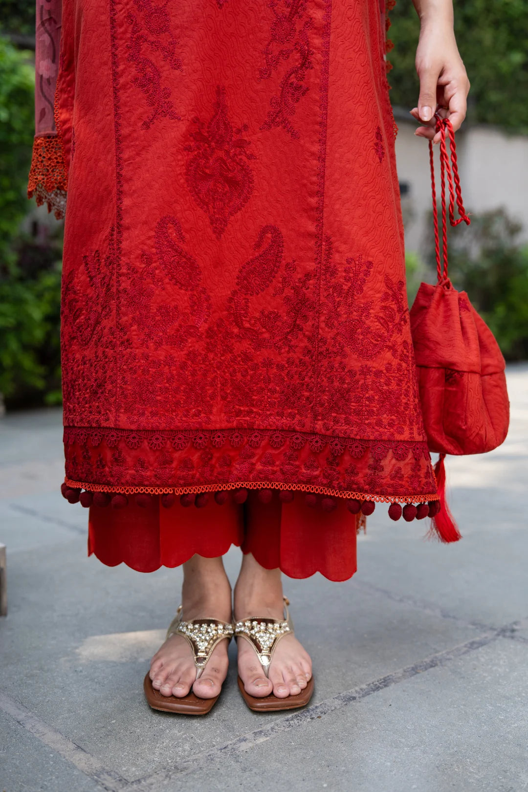 3 Piece Printed Embroidered Dobby Suit