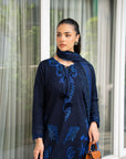 3 Piece Printed Embroidered Dobby Suit