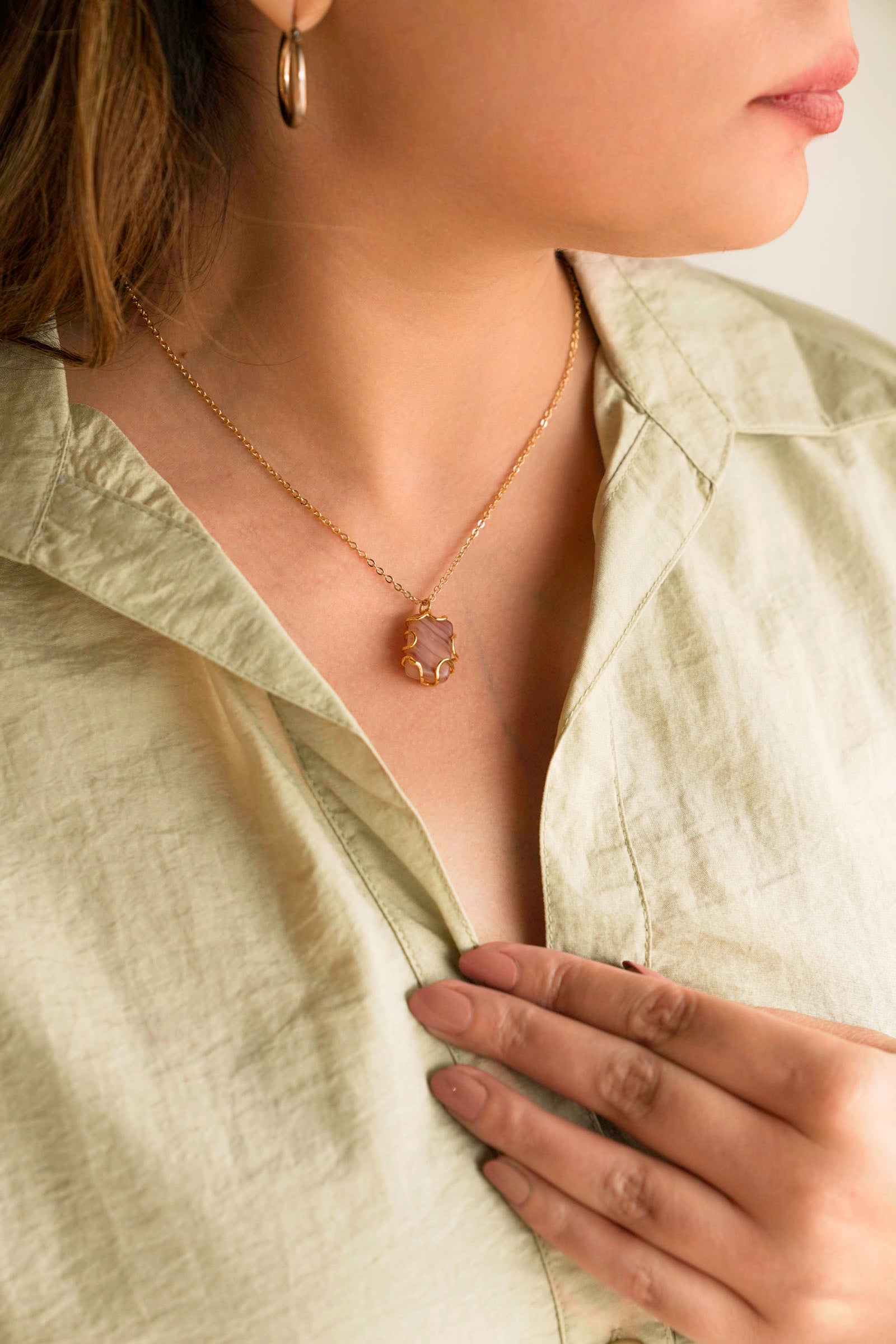 Brown Stone Necklace Beyond East Official
