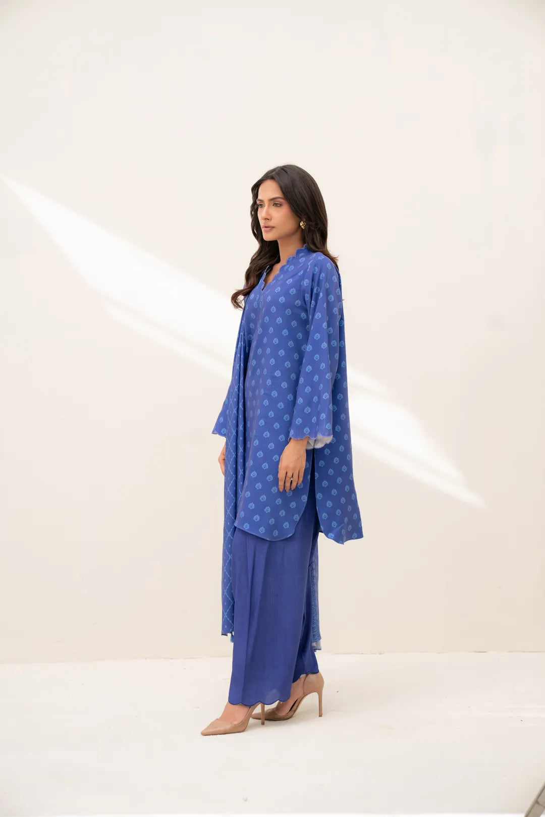 3 Piece Printed Linen Suit Beena