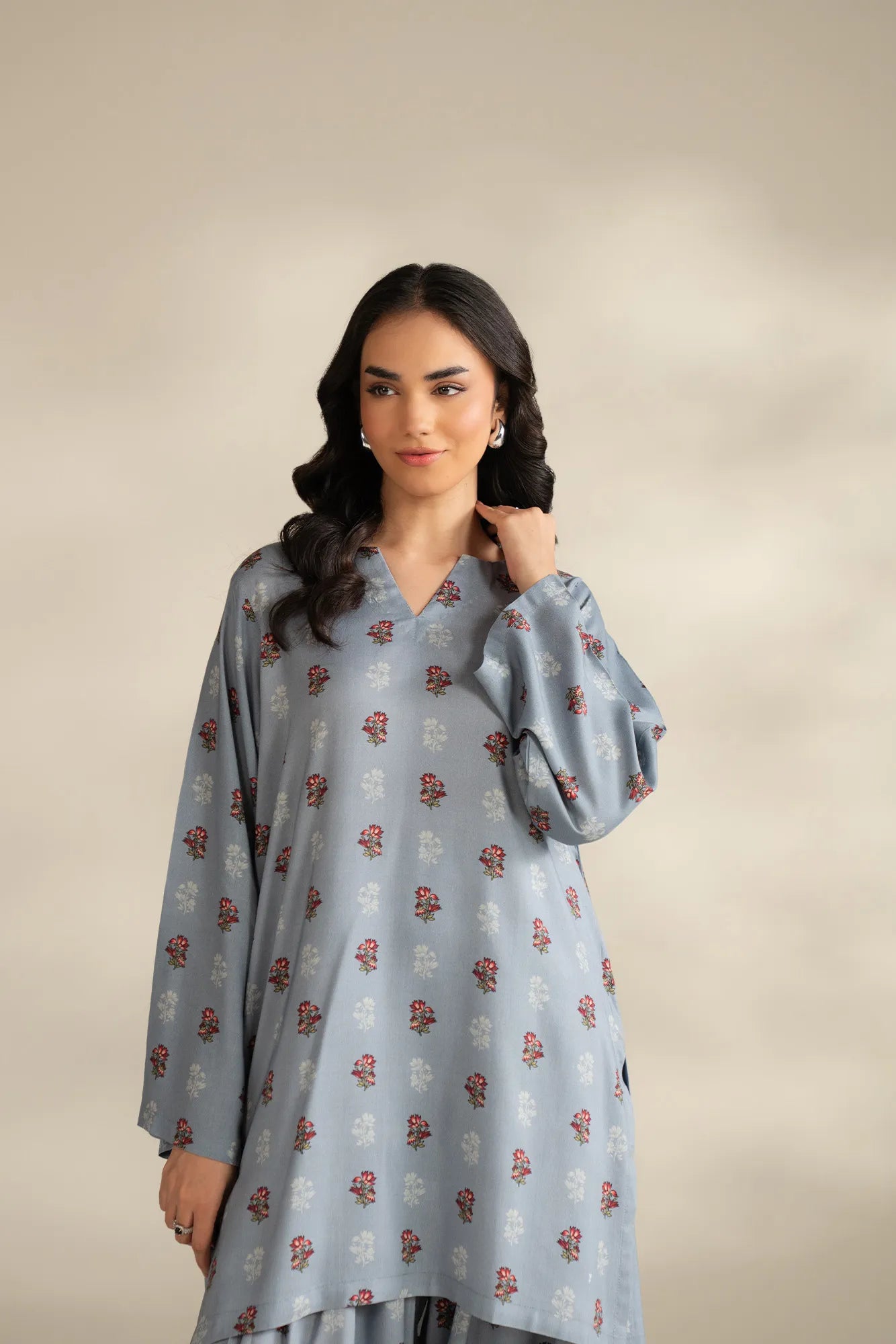 1 Piece Printed Cambric Shirt Pret Fall - 25