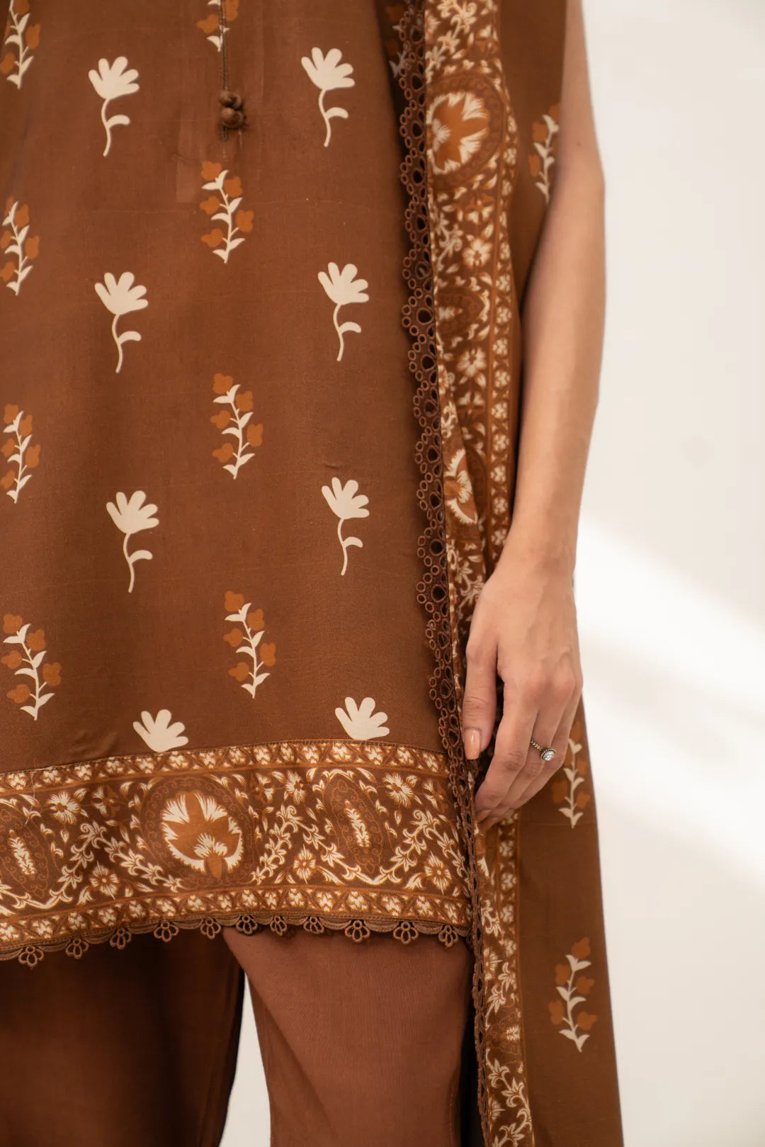 3 Piece Printed Linen Suit Beena