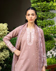 3 Piece Printed Embroidered Dobby Suit
