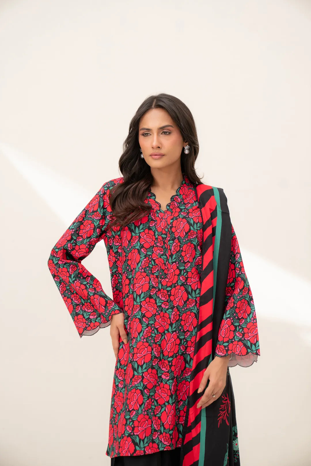 winter dress online pakistan Digital Print Beige Dhanak Winter Dress with Dhanak Shawl (Unstitched) (KD-277) Online Shopping & Price in Pakistan