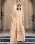 3 Piece Embroidered  Organza Suit