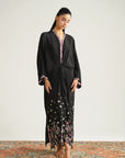 1 Piece Embroidered Raw Silk Kaftan