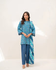 3 Piece Printed Linen Suit Beena
