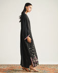 1 Piece Embroidered Raw Silk Kaftan