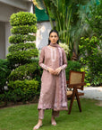 3 Piece Printed Embroidered Dobby Suit