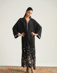 1 Piece Embroidered Raw Silk Kaftan
