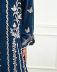 1 Piece Embroidered Raw Silk Kaftan