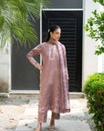 3 Piece Printed Embroidered Dobby Suit