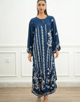 1 Piece Embroidered Raw Silk Kaftan