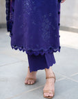3 Piece Printed Embroidered Dobby Suit