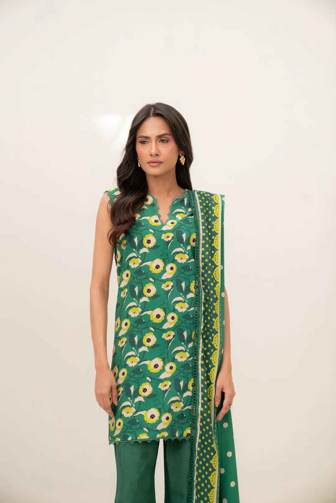 3 Piece Printed Linen Suit Beena