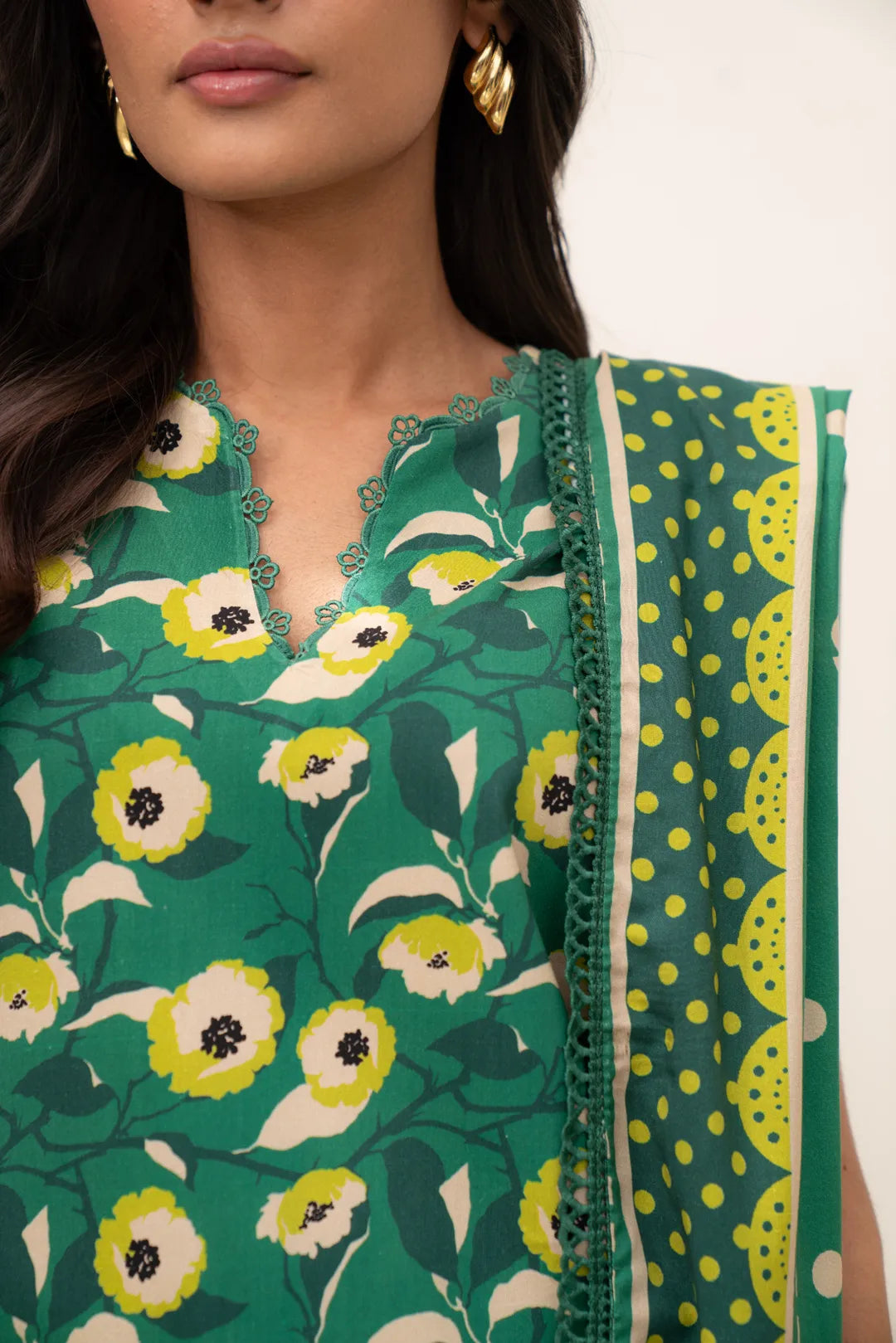 3 Piece Printed Linen Suit Beena