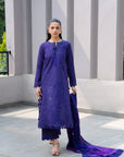 3 Piece Printed Embroidered Dobby Suit