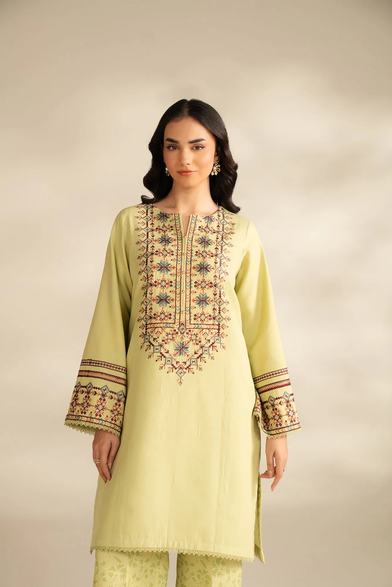 2 Piece Embroidered Khaddar Suit Unstitched Fall - 25