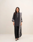 3 Piece Printed Linen Suit