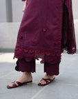 3 Piece Printed Embroidered Dobby Suit