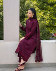 3 Piece Printed Embroidered Dobby Suit