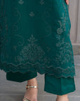 3 Piece Printed Embroidered Dobby Suit