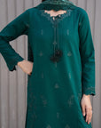 3 Piece Printed Embroidered Dobby Suit